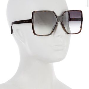 Saint Laurent Brown Tortoiseshell Oversized Sunglasses with Case